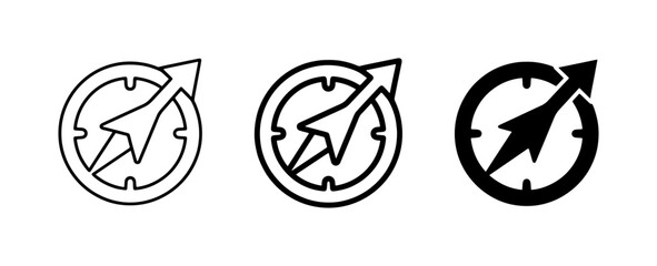 Obraz premium Compass Icon Set, Navigation Symbols, Directional Arrows, Travel & Adventure Graphics