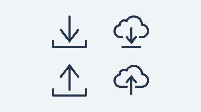 Cloud and download upload icons.