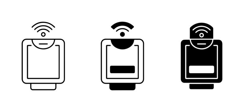 Smart doorbell icon set, wireless intercom system symbols, modern home security vector graphics for mobile apps