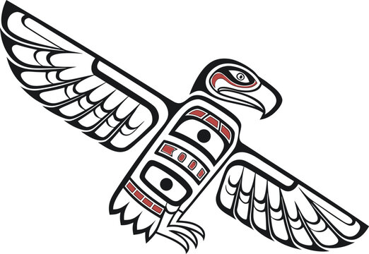 Indigenous northwest coast style eagle vector illustration