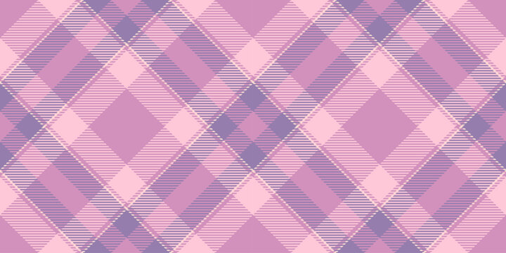 Domestic pattern check tartan, abstract seamless background plaid. Display textile vector texture fabric in pink and light colors.