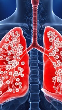 3D Medical Animation of Hantavirus Entering Lungs and Alveoli
