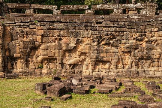 Terrace of the Elephants in Angkor Thom, Cambodia