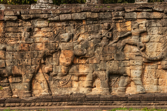 Terrace of the Elephants in Angkor Thom, Cambodia