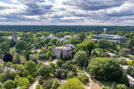 Swarthmore College Pennsylvania &mdash; Wide Aerial Campus View Bell Tower Water Tower and Buildings