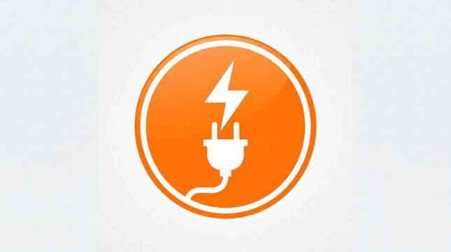 Electric plug icon with lightning bolt, symbolizing power and energy