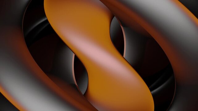 Abstract 3D footage of an elegant liquid glass swirling torus structure. This smooth fluid motion graphic video is ideal for creative presentations.