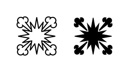 Explosion Burst Icons, Comic Bang Symbols, Vector Graphics for Impact and Action © Momena