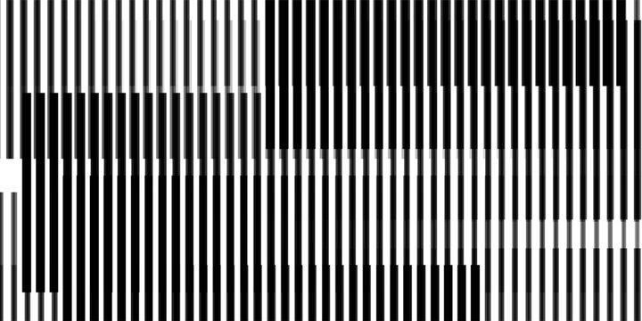 Geometric Stripe Halftone Background with Vertical Lines and Subtle Density Transition. Monochrome Vector Texture.