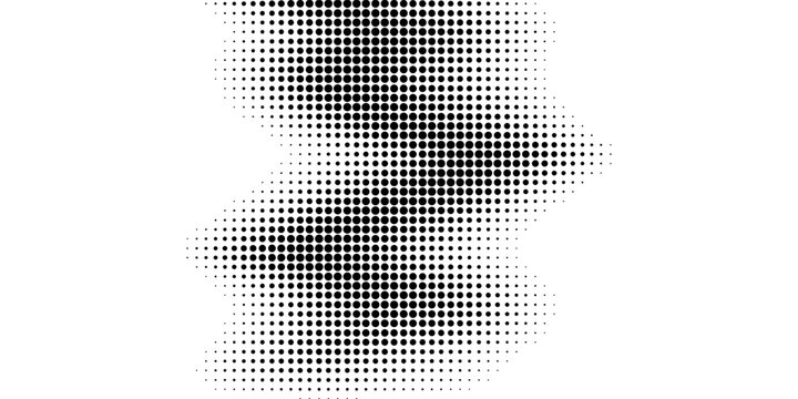 Dotted halftone gradient texture. Vanishing polka dot background. Repeating dots gradation pattern background. Black fading comic pop art