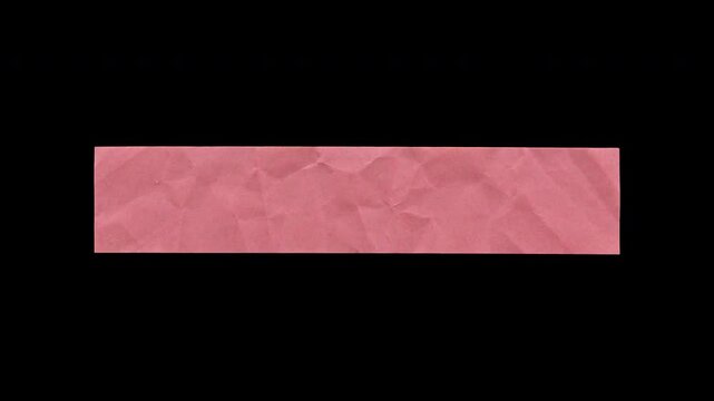 Paper reveal lower third on alpha channel - pink