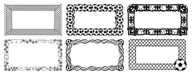 Soccer rectangular borders and decorative frames set for sports theme layout © AnimalZOO