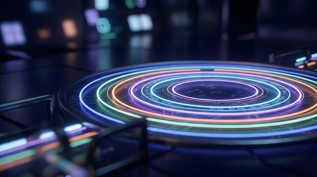 Glowing colorful lights on a DJ mixing controller