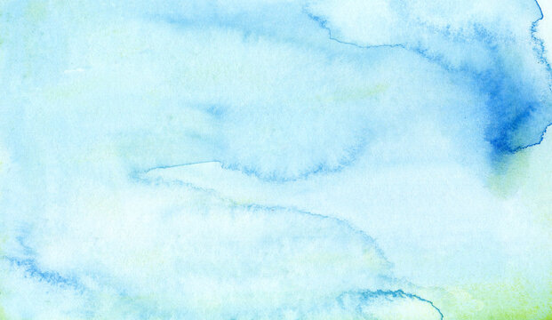 Abstract blue watercolor background with copy space