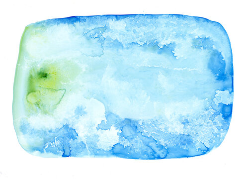 Abstract blue and green watercolor painting background with copy space