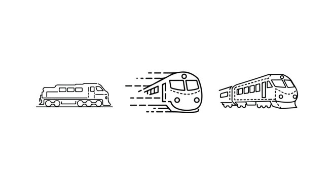 High speed train silhouettes in halftone dotted pattern