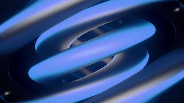 3D animation clip of an abstract liquid glass swirling torus. This fluid motion graphics background is perfect for futuristic visual concepts.