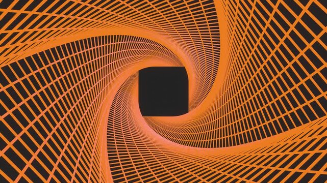 Dynamic immersion in a swirling geometric vortex. The effect of endless movement and digital depth.
