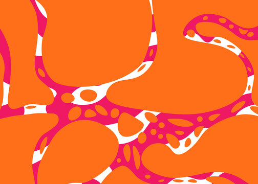Abstract organic fluid illustration with flowing blood and plasma