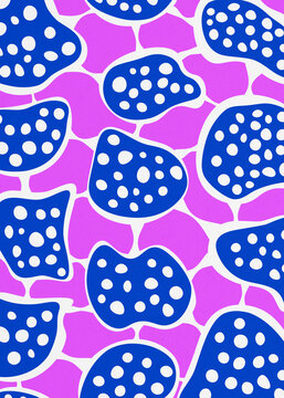 Abstract organic neural network pattern with blue dotted cells