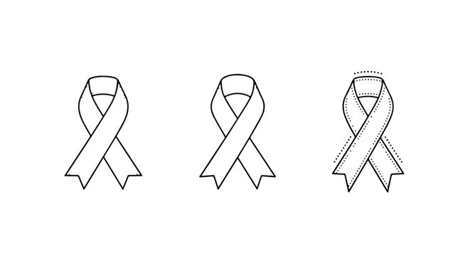 Awareness ribbons in minimalist dotted pattern