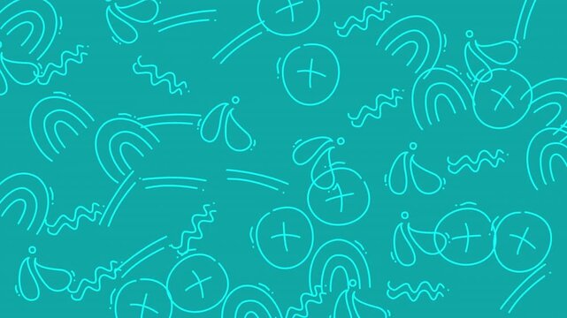 Dynamic turquoise medical doodles video montage.
