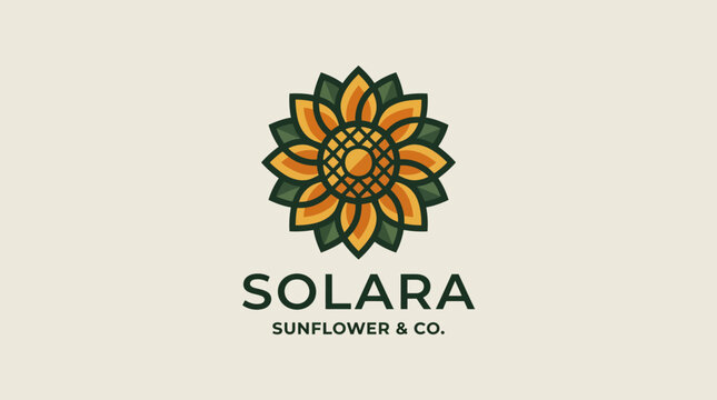 Solara Sunflower Company logo design.