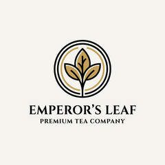 Fototapeta premium Emperor's Leaf Premium Tea Company Logo.