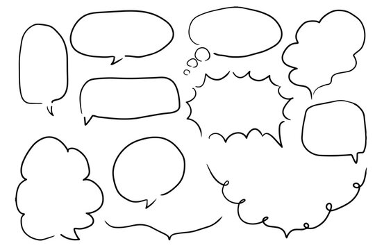 手書きの吹き出しのベクターイラスト。 フレーム、シンプル、ふきだし