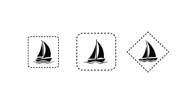 Nautical sailboat sails in dotted halftone pattern