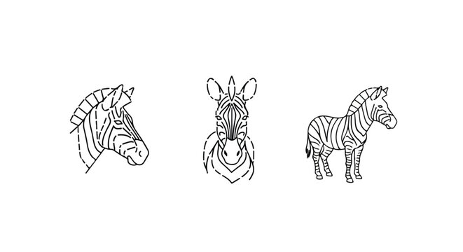 Zebra border in halftone dot style on white background
