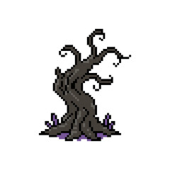 Fototapeta premium Pixel art dead tree branch