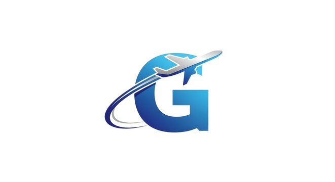3D Google logo with paper airplane flying over blue gradient background for business success and digital innovation
