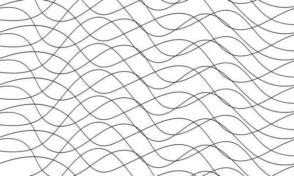 abstract creative black wave line vector pattern design.