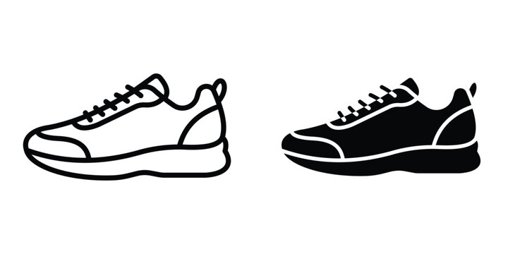 Sneakers shoe icon design illustration drawings