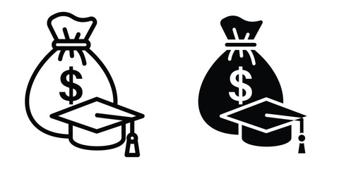 Obraz premium Student loan icon design illustration drawings