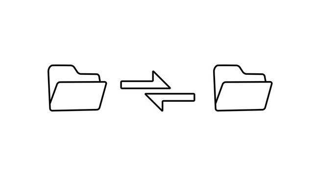 Folder Transfer Icon Animation | File Sharing and Data Exchange Motion Graphic