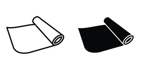 Yoga mat icon design illustration drawings © Ro