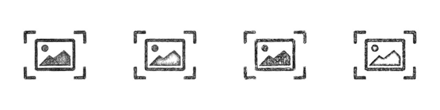 Sketch black and white photo logo design set