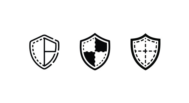 Abstract halftone pattern of heraldic shield symbols