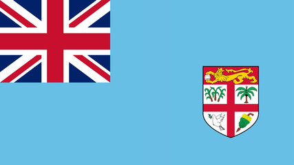 Fototapeta premium fiji Flag , Flag of fiji state symbol isolated on background national banner. Greeting card National Independence Day of the Republic of fiji . Illustration banner with realistic state flag.