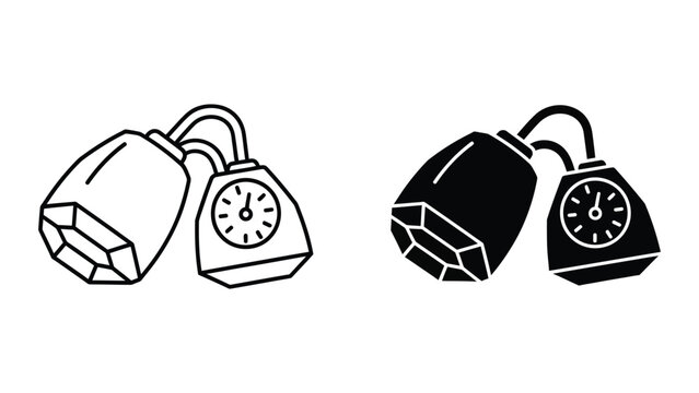 Two safe deposit box clocks with combination dials