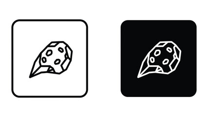 Minimalist asteroid or meteorite icon with craters © Jahidul