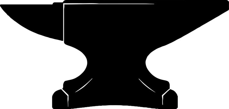 Traditional iron anvil silhouette for metalwork