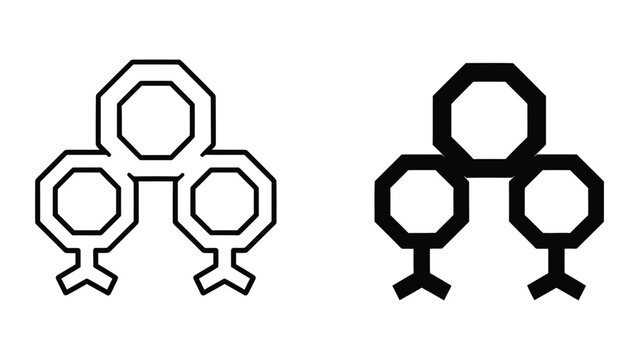 Minimalist chemical structure illustration of fused aromatic rings