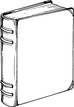 Vintage thick hardback book sketch