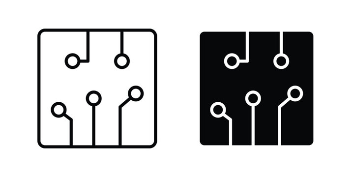 Circuit board icon for mobile apps and websites.