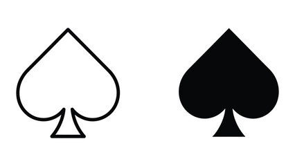 Fototapeta premium Black and white spade card symbols side by side
