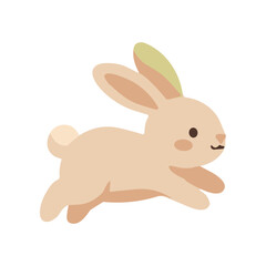 Obraz premium Cute cartoon rabbit in motion.