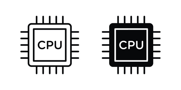 CPU icon for mobile apps and websites.